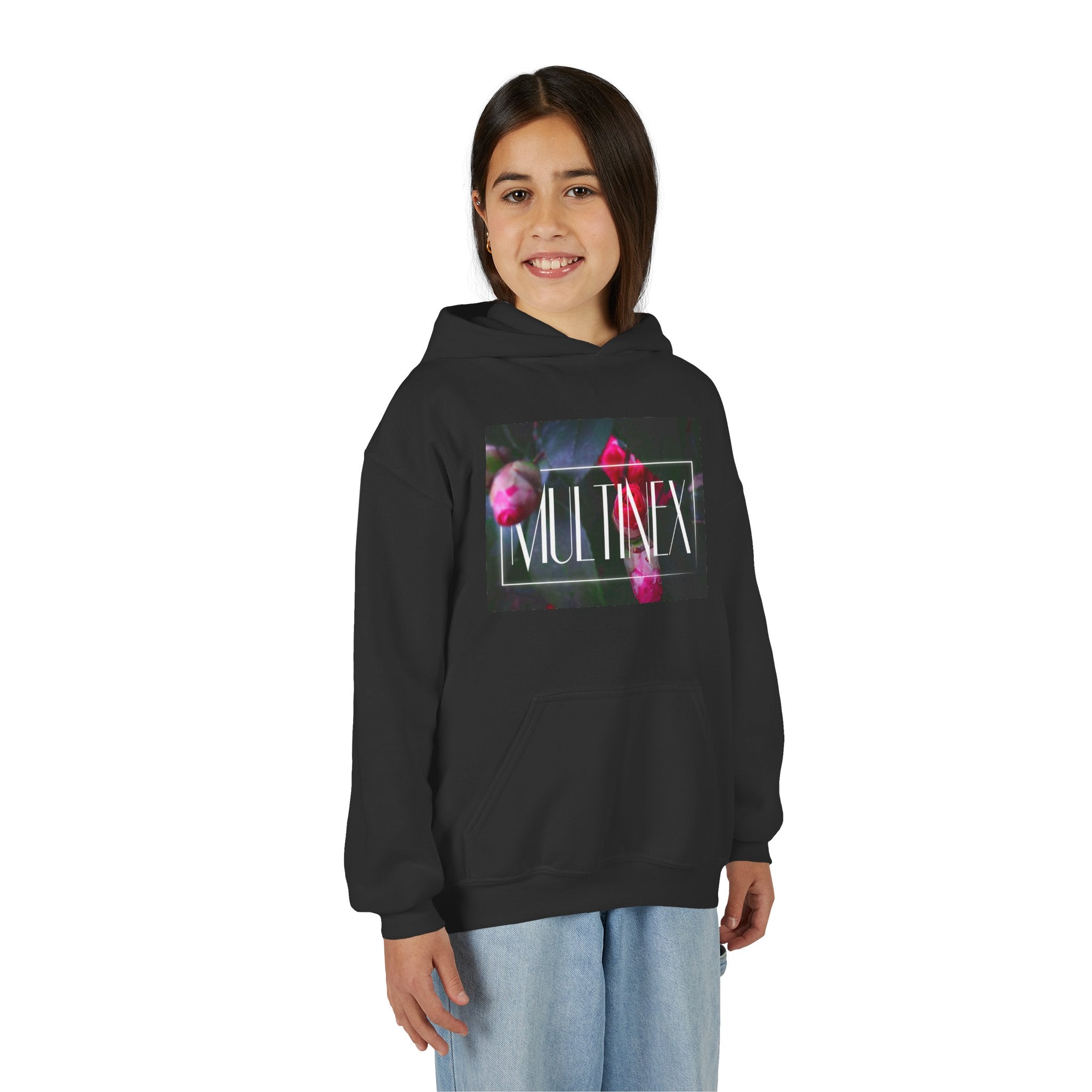 Multinex Floral Youth Floral Design Hooded Sweatshirt - MULTINEX