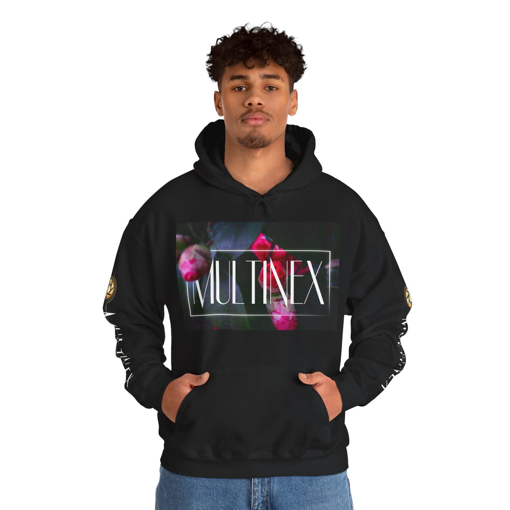 Multinex Floral Trendy Unisex Hooded Sweatshirt with MUTINEX Design