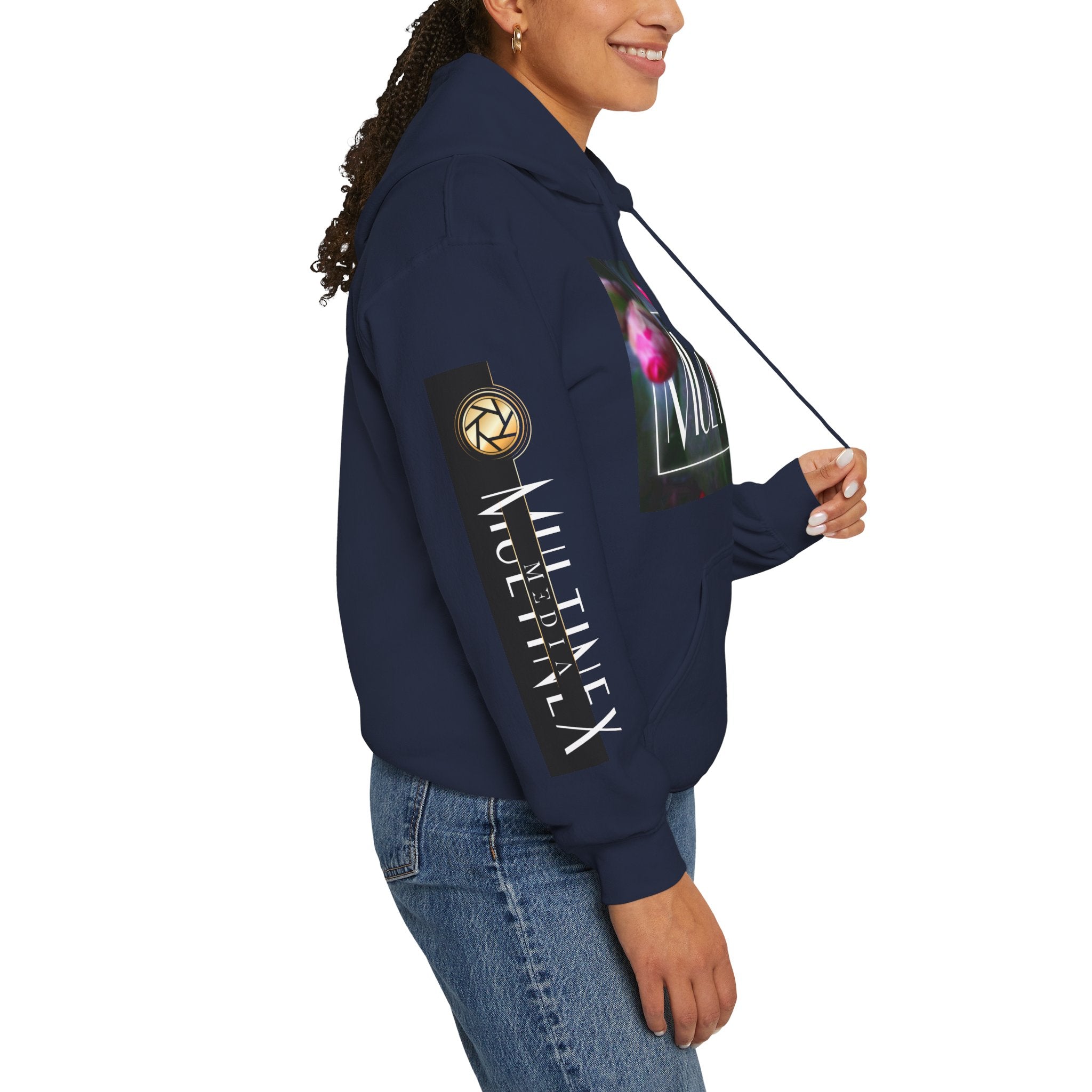 Multinex Floral Trendy Unisex Hooded Sweatshirt with MUTINEX Design