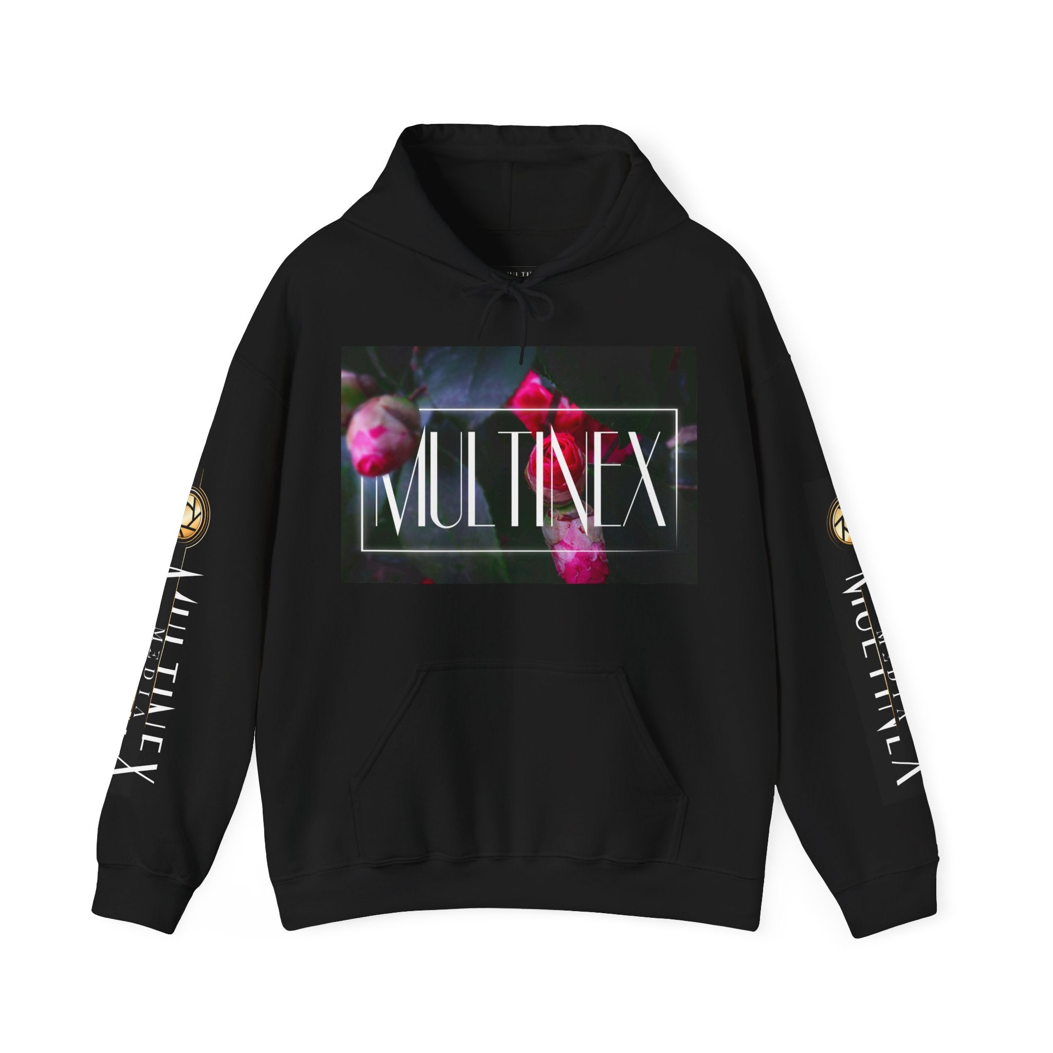 Multinex Floral Trendy Unisex Hooded Sweatshirt with MUTINEX Design