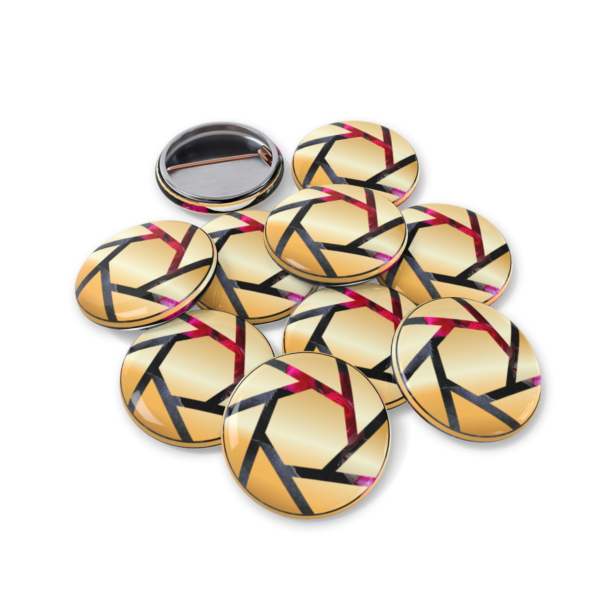 Multinex Logo Floral Round Pins for Creative Souls