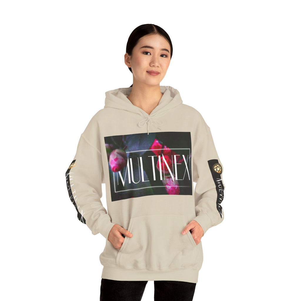 Multinex Floral Trendy Unisex Hooded Sweatshirt with MUTINEX Design
