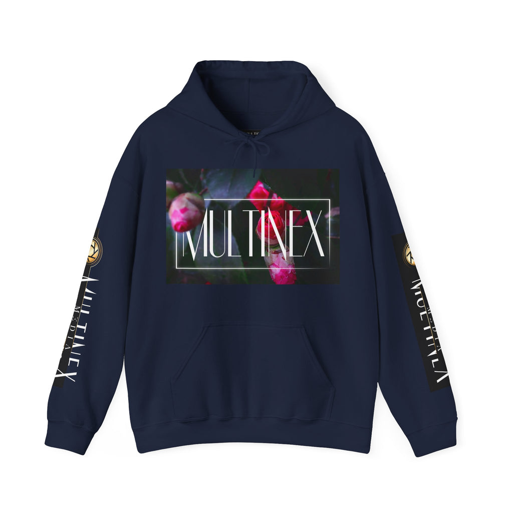 Multinex Floral Trendy Unisex Hooded Sweatshirt with MUTINEX Design