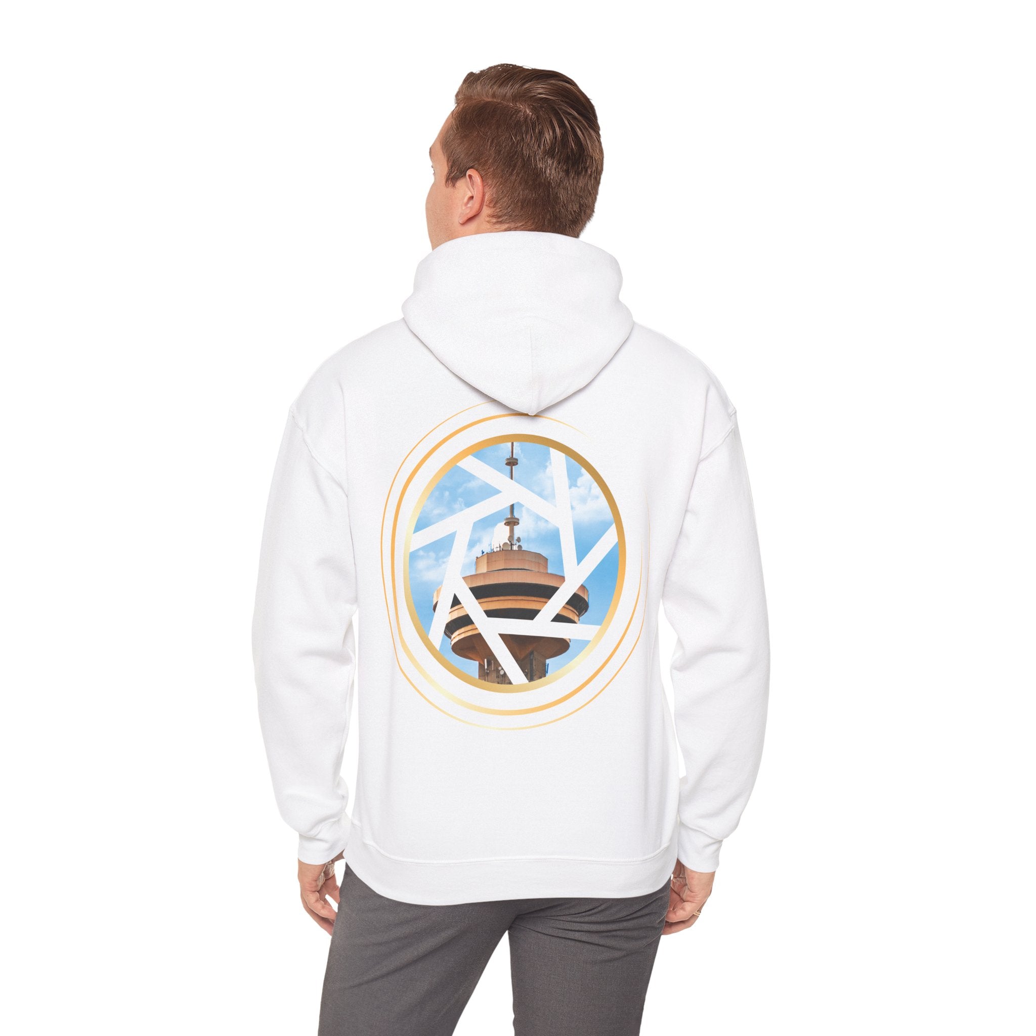 Multinex Vancity Skyscraper Back Trendy Unisex Hooded Sweatshirt with MUTINEX Design