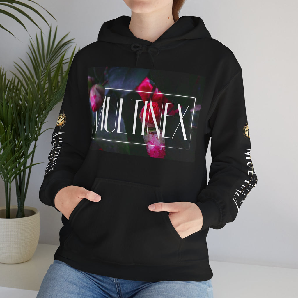 Multinex Floral Trendy Unisex Hooded Sweatshirt with MUTINEX Design