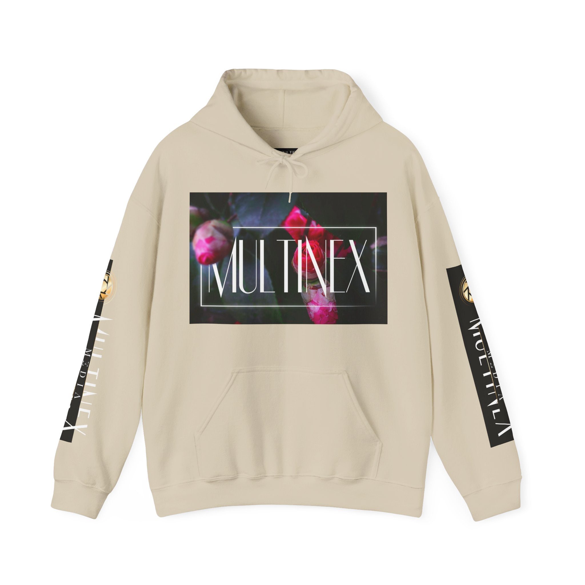 Multinex Floral Trendy Unisex Hooded Sweatshirt with MUTINEX Design