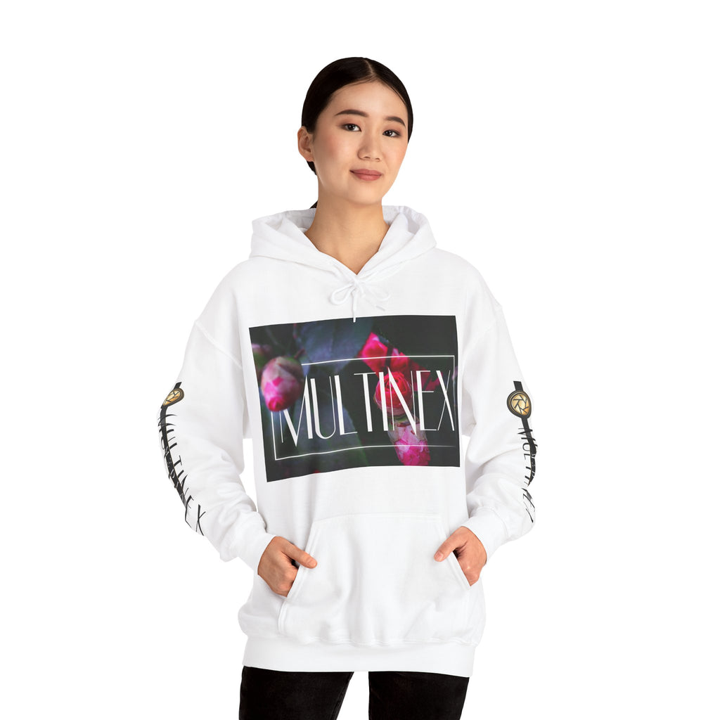 Multinex Floral Trendy Unisex Hooded Sweatshirt with MUTINEX Design