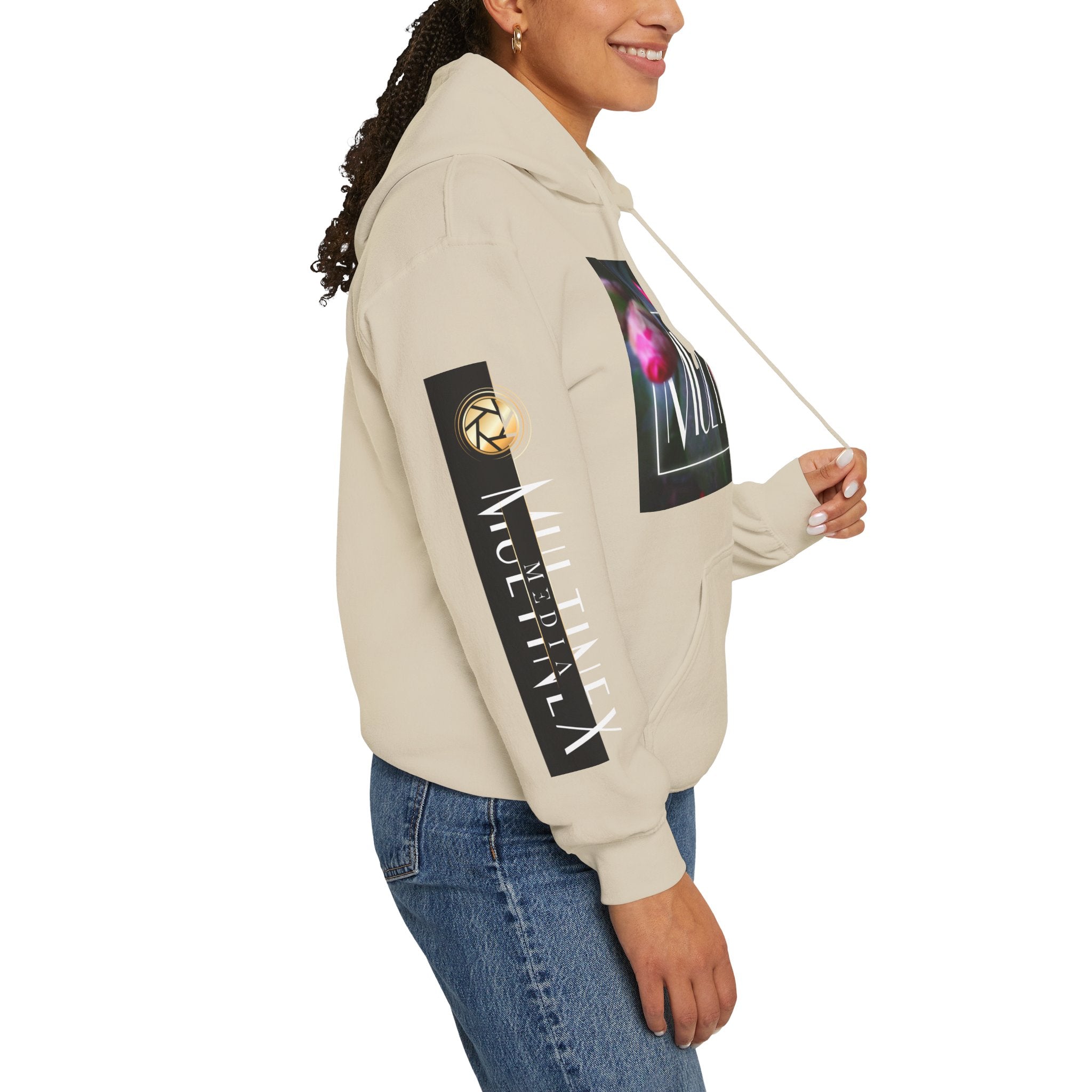 Multinex Floral Trendy Unisex Hooded Sweatshirt with MUTINEX Design