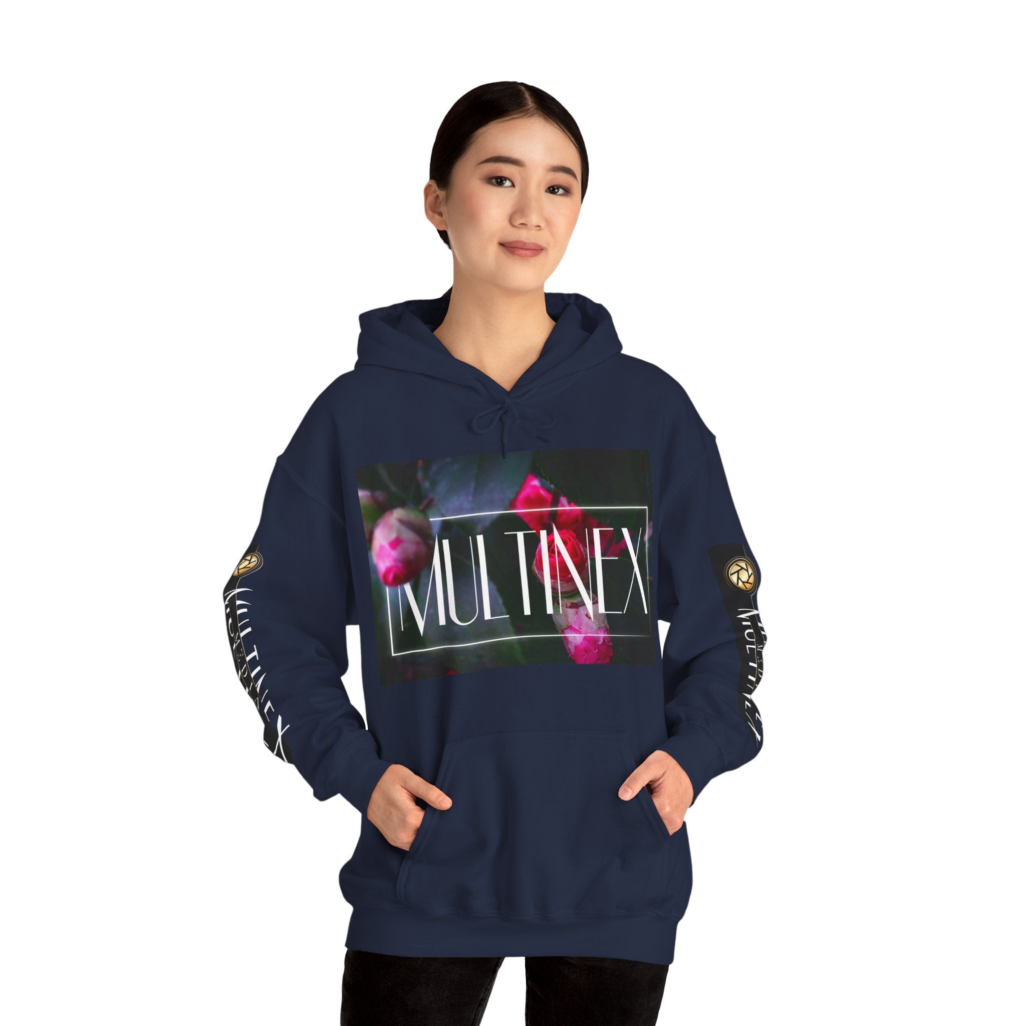 Multinex Floral Trendy Unisex Hooded Sweatshirt with MUTINEX Design