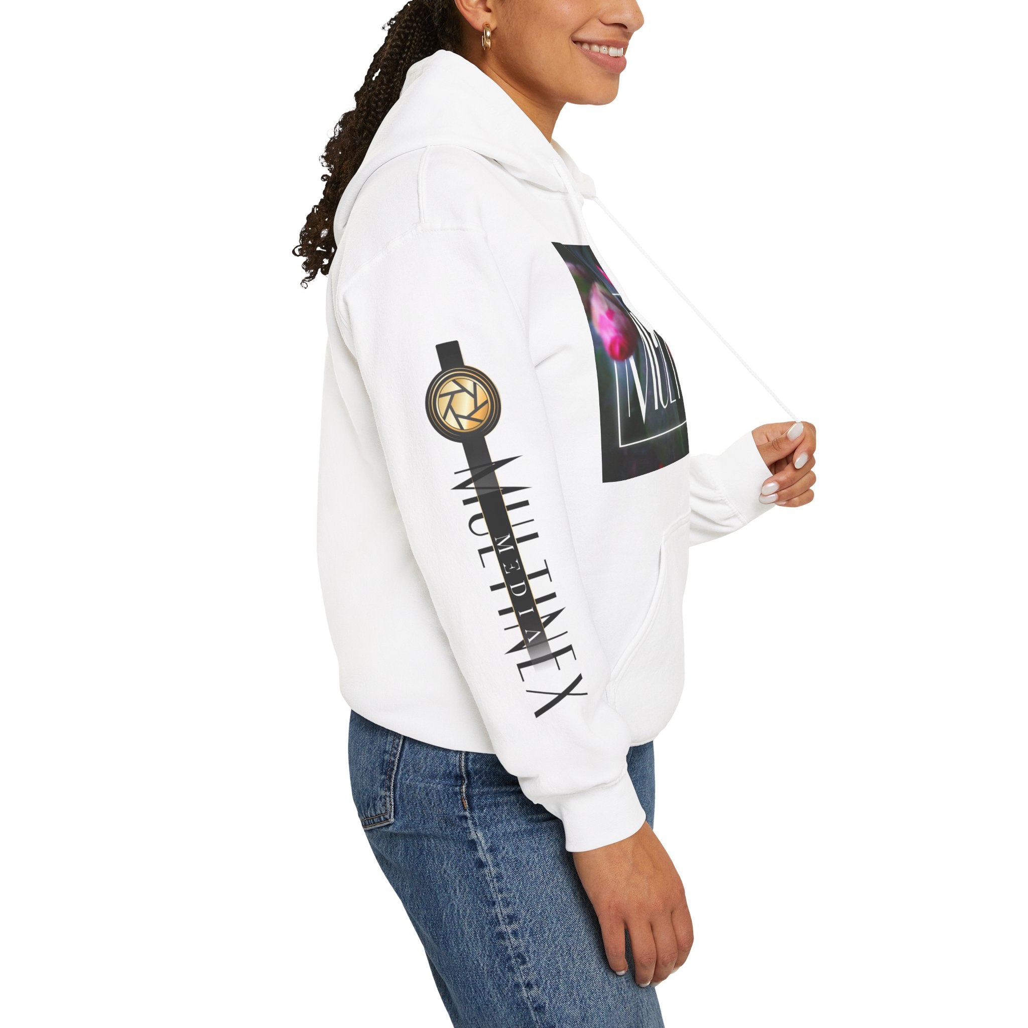 Multinex Floral Trendy Unisex Hooded Sweatshirt with MUTINEX Design