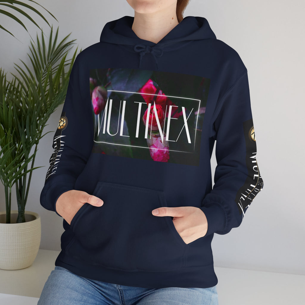 Multinex Floral Trendy Unisex Hooded Sweatshirt with MUTINEX Design