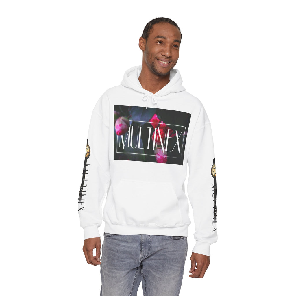 Multinex Floral Trendy Unisex Hooded Sweatshirt with MUTINEX Design