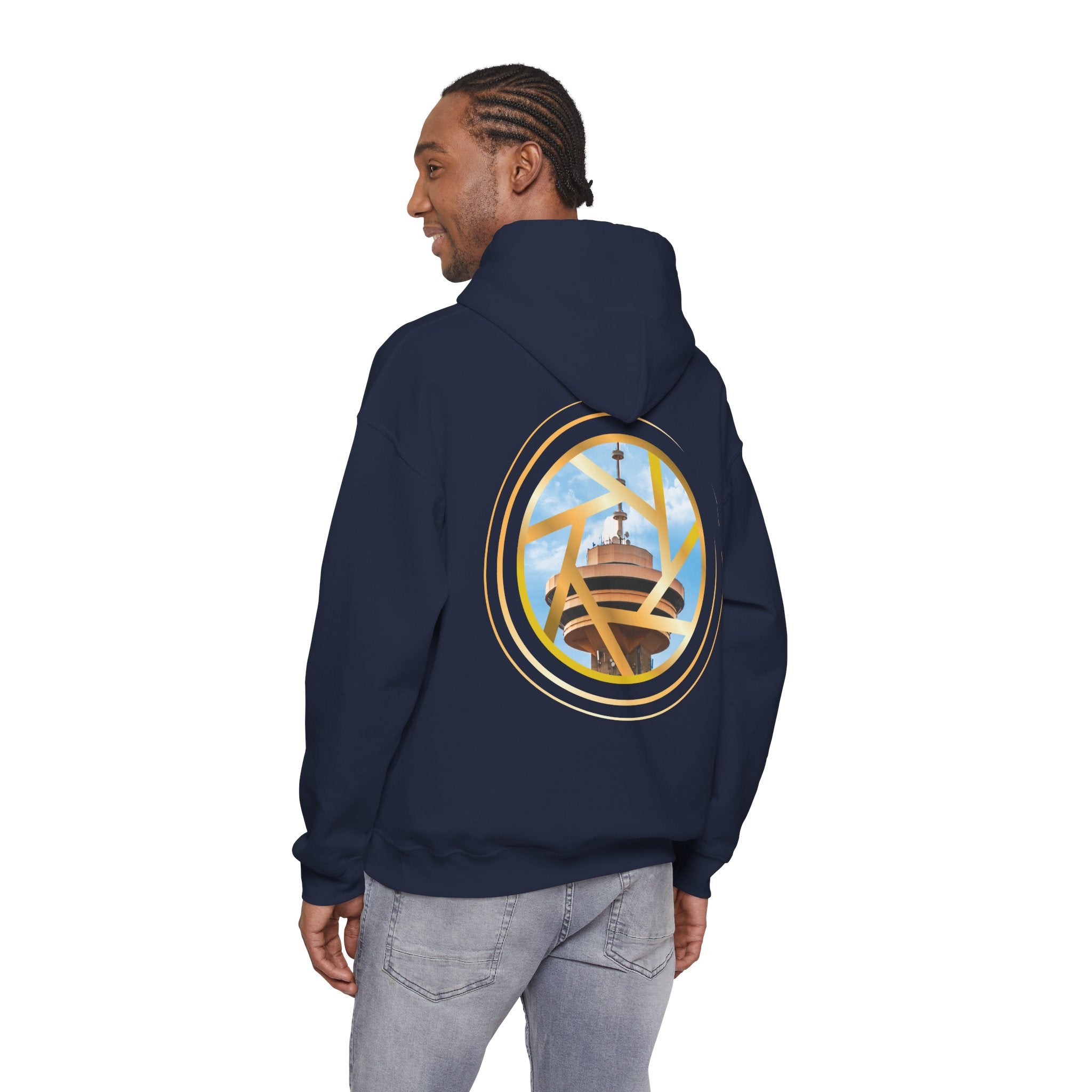 Multinex Vancity Skyscraper Back Trendy Unisex Hooded Sweatshirt with MUTINEX Design