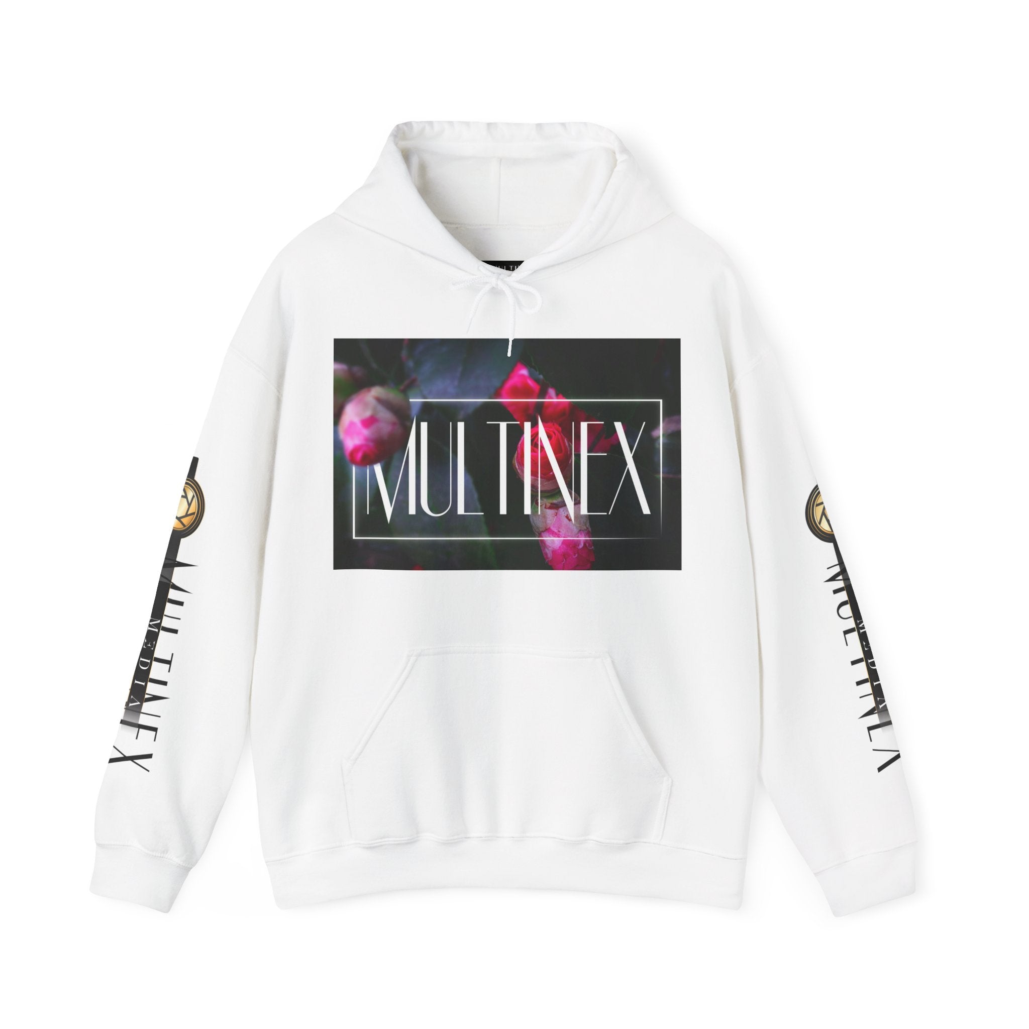 Multinex Floral Trendy Unisex Hooded Sweatshirt with MUTINEX Design
